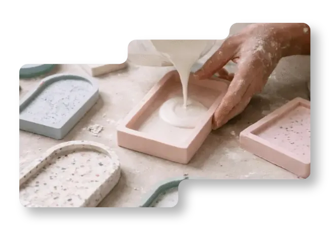 Atelier de moulage minéral au Studio Esencial à Montréal