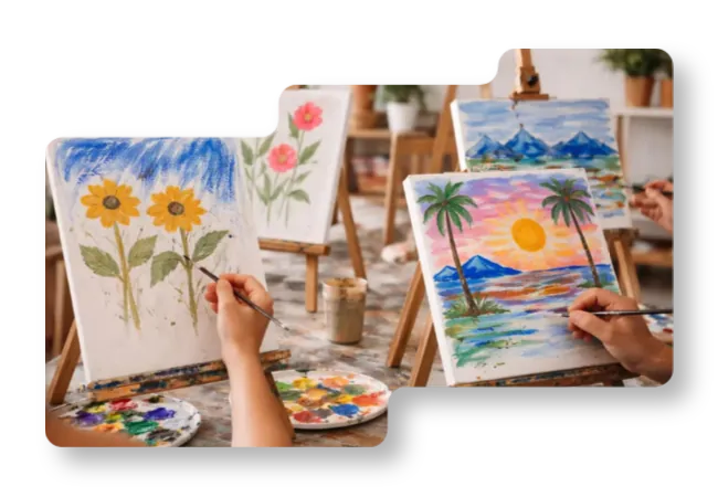 Atelier de peinture acrylique au Studio Esencial à Montréal